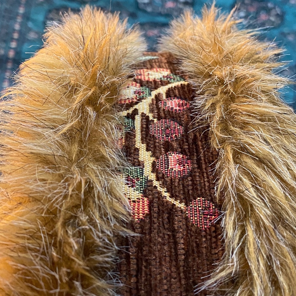 Fur, Brocade, Leather Belt with double buckle made in San Diego by Leatherock